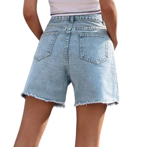 Women's Simple Casual Denim Shorts in Blue, Size 27/4 - Picture 2 of 2